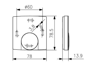 Mazeichnung Alre it FTRFB 280 119 Funk Temperaturfuehler m Sollwertsteller