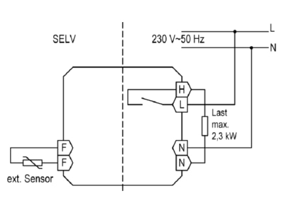 Connection diagram Alre it HTRRUu210 021 07 Room thermostat HTRRUu210 02107
