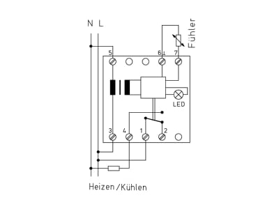 Connection diagram Alre it ITR 79 404 Room thermostat
