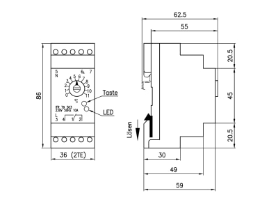 Mazeichnung Alre it ITR 79 503 Hutschienenregler elektron Frost0 11Gr