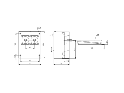 Dimensional drawing Alre it JTL 8 NR Room thermostat