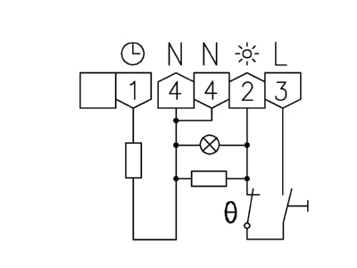 Anschlussbild Alre it RTBSB 001 062 Raumtemperaturregler AP Oeffner 10A E A NA