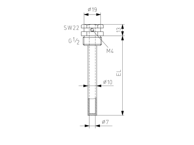 Ma�zeichnung Alre it THMs 200 Tauchhuelse Messing  200mm lang
