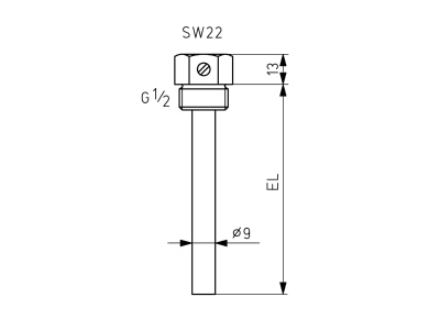 Mazeichnung Alre it THV 100 Tauchhuelse V4A  100 mm lang