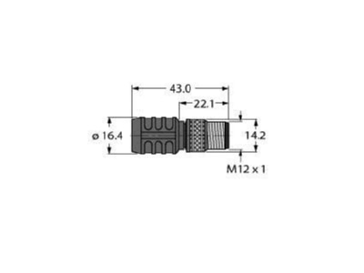 Mazeichnung Turck RSS4 5 PDP TR Abschlusswiderstand M12x1 invers codier