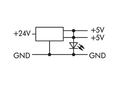 Schaltbild WAGO 859 801 DC DC Wandler 24V 5V  0 5A fuer TS