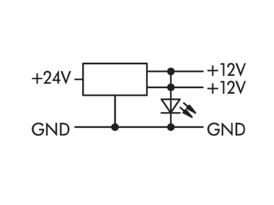 Schaltbild WAGO 859 805 DC DC Wandler 24V 12V  0 5A f TS35