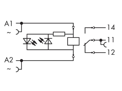 Circuit diagram WAGO 788 544 Switching relay AC 230V 16A
