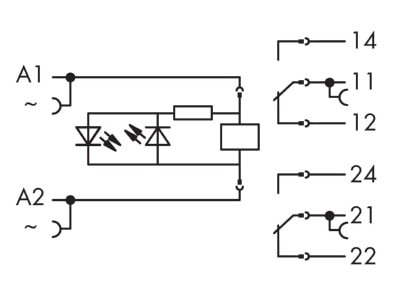 Circuit diagram WAGO 788 549 Switching relay AC 230V 16A
