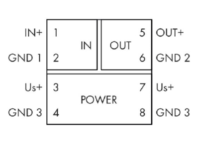 Circuit diagram WAGO 857 411 Isolation amplifier
