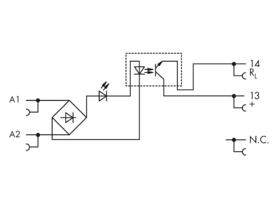 Circuit diagram WAGO 857 708 Optocoupler 0 1A

