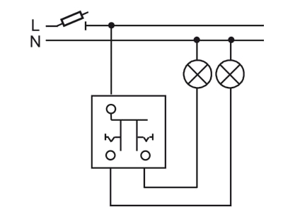 Connection diagram Busch Jaeger 2000 5 US Series switch flush mounted blue
