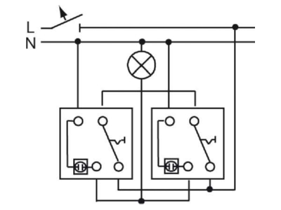 Wiring plan 1 Busch Jaeger 2000 6 US Changeover switch insert 
