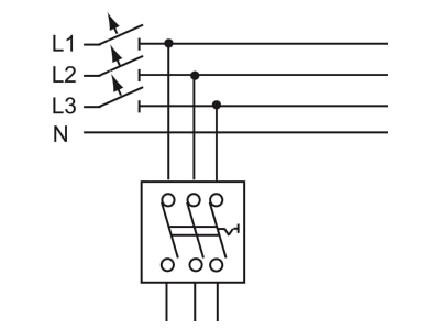 Wiring plan Busch Jaeger 2000 3 US 3 pole switch flush mounted blue
