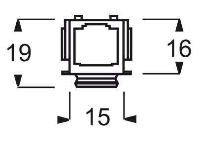 Dimensional drawing Busch Jaeger 0210 RJ12 6 6  jack