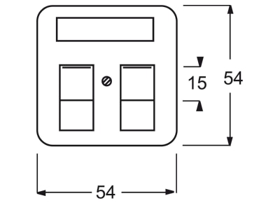Dimensional drawing Busch Jaeger 1800 212 Control element Modular Jack