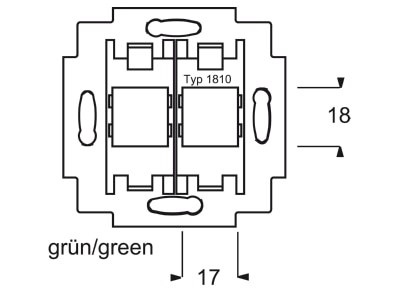 Dimensional drawing Busch Jaeger 1810 Basic element Modular Jack