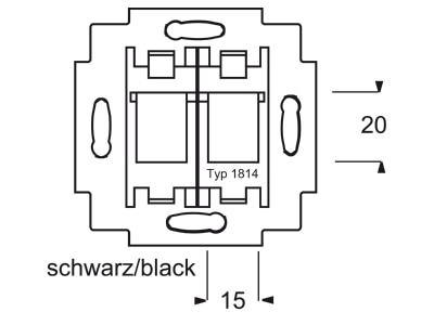 Dimensional drawing Busch Jaeger 1814 Basic element Modular Jack