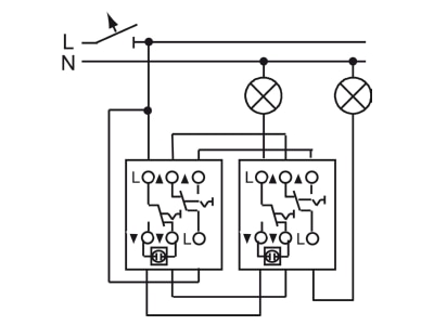 Connection diagram Busch Jaeger 2001 6 6 U Alternating  alternating switch  2x
