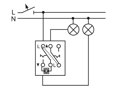 Wiring plan 1 Busch Jaeger 2001 5 U Series switch flush mounted cream white
