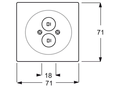 Dimensional drawing Busch Jaeger 1751 79 Basic element with central cover plate