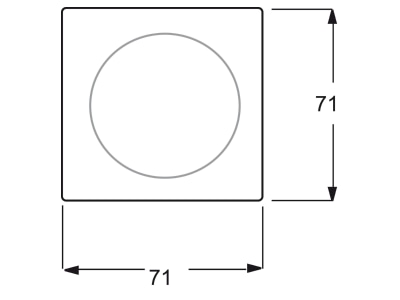 Dimensional drawing Busch Jaeger 1789 LI 74 Cover plate for switch push button white