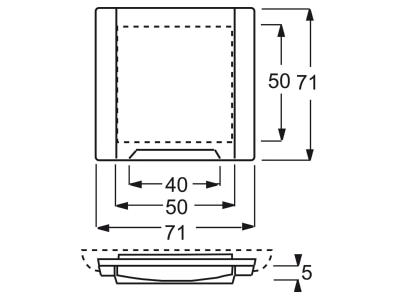 Dimensional drawing Busch Jaeger 1746 74 Cover plate