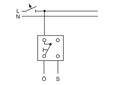 Wiring plan Busch Jaeger 2020 US 206 Push button 1 change over contact blue
