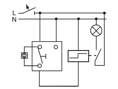 Wiring plan 3 Busch Jaeger 2020 USGL Push button 1 make contact  NO  blue

