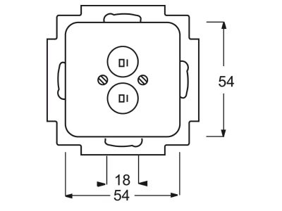 Dimensional drawing Busch Jaeger 2147 U 215 Basic element with central cover plate