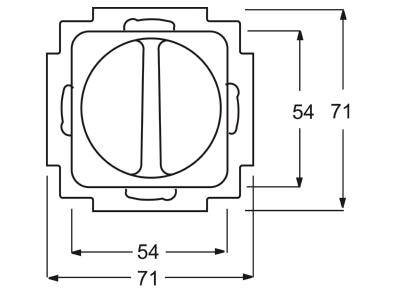 Dimensional drawing Busch Jaeger 2711 UCDRL 214 Three stage switch flush mounted