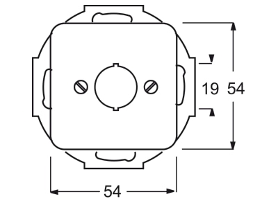 Mazeichnung Busch Jaeger 2534 214 Zentralscheibe aws 19mm Befehlsgeraete