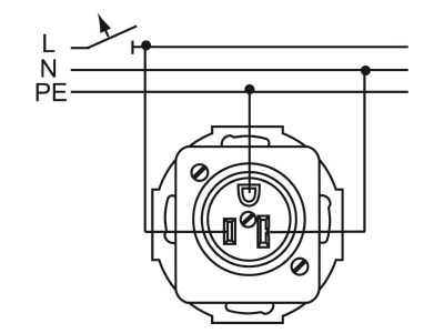 Connection diagram Busch Jaeger 3015 EUC 212 Socket outlet  receptacle  NEMA
