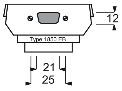 Dimensional drawing Busch Jaeger 1850 EB Control element D Sub
