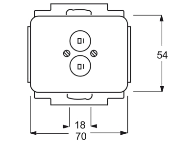Dimensional drawing Busch Jaeger 1751 266 Basic element with central cover plate