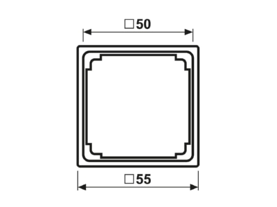 Dimensional drawing Jung A 590 Z Frame 1 gang cream white