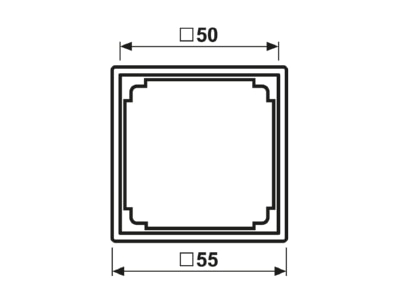 Dimensional drawing Jung A 590 ZA Frame 1 gang cream white