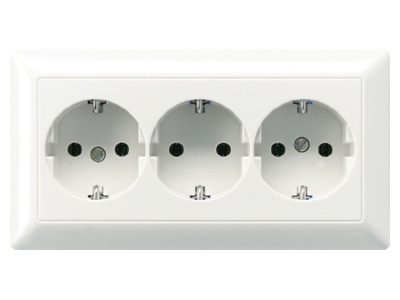 Produktbild Jung AS 523 WW KK SCHUKO Steckdose aws 16A 250V 3 fach