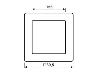 Dimensional drawing Jung AS 581 Frame 1 gang cream white