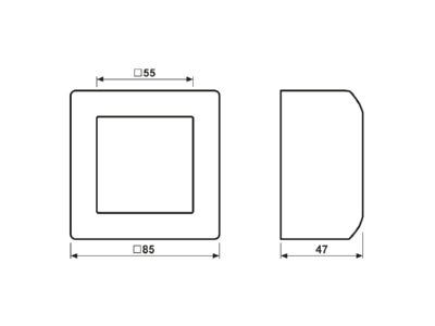 Dimensional drawing Jung AS 581 A W Surface mounted housing 1 gang