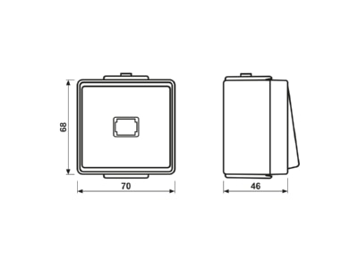 Ma�zeichnung Jung 633 W Taster ohne Symbole 1 pol  Wechsler N K