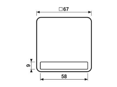 Dimensional drawing Jung CD 590 NA WW Cover plate for switch push button white
