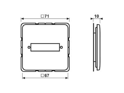 Ma�zeichnung Jung CD 594 1 WW Abdeckung aws fuer Trapezsteckverb 