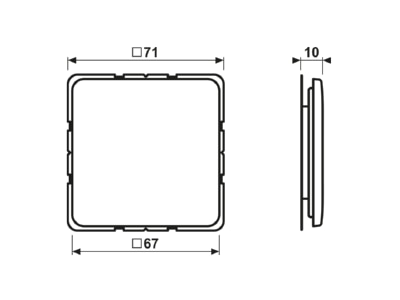Ma�zeichnung Jung CD 594 0 WW Blind Abdeckung aws kompl mit Tragring
