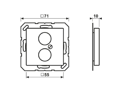 Ma�zeichnung 2 Jung A 562 WW Abdeckung aws fuer 2 Kleinst Dosen