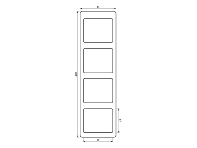 Mazeichnung Jung SL 584 WW Rahmen 4 fach aws senkrecht