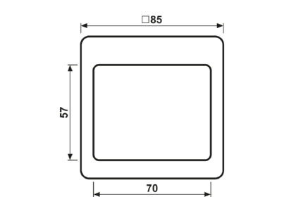 Dimensional drawing Jung SL 581 SI Frame 1 gang silver