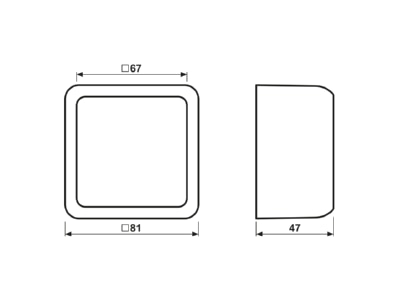 Dimensional drawing Jung CD 581 A W Surface mounted housing 1 gang
