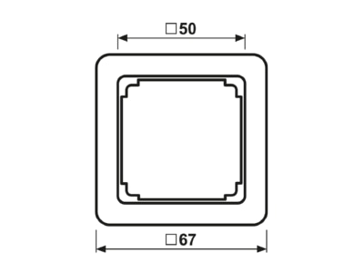 Dimensional drawing Jung CD 590 Z WW Frame 1 gang white