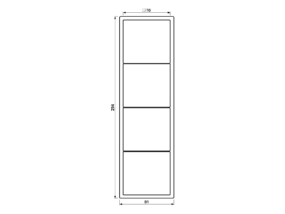Dimensional drawing Jung LS 984 WW Frame 4 gang white